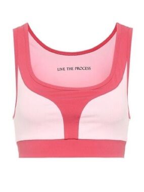 Live The Process Women's Tank Top Size XS Sports Bra Crop Pink Gym activewear